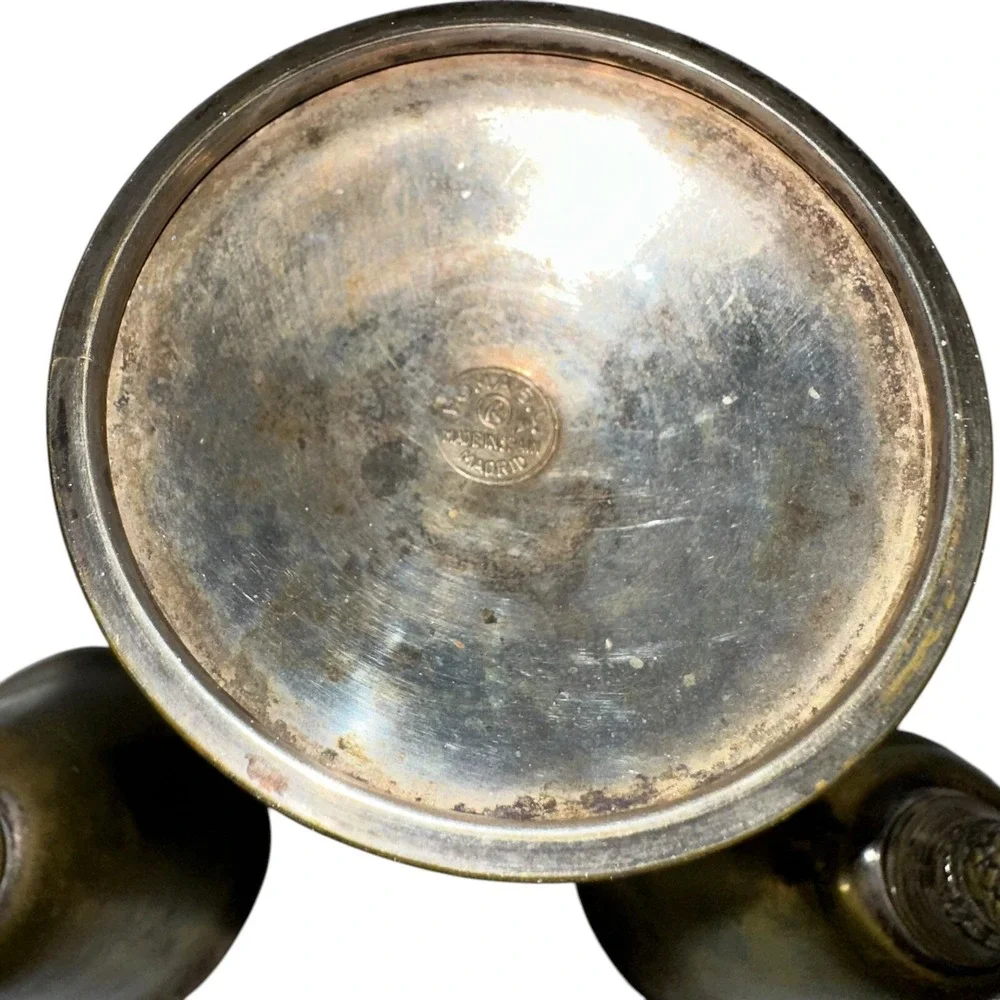 3 Vintage Brass Silver‎ Plate Goblets Made In Spain